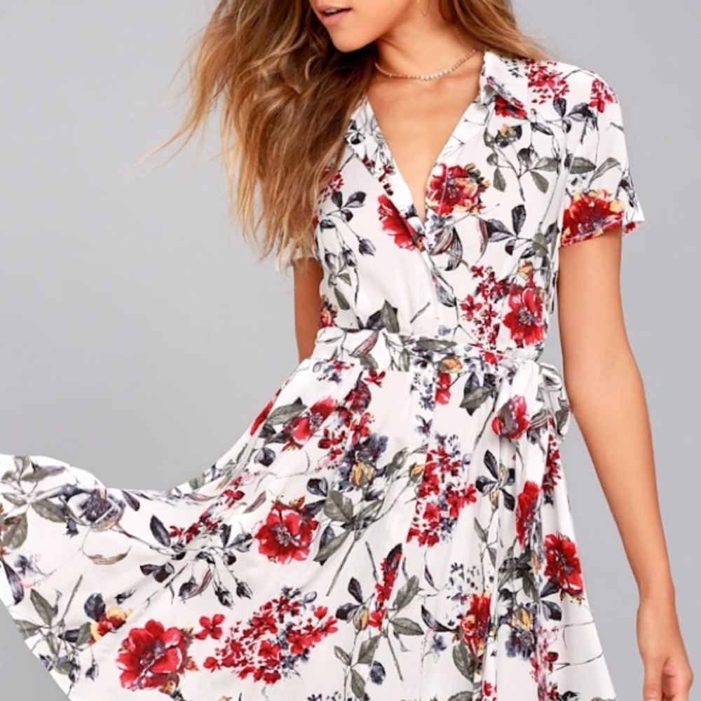 Lulu’s Just Fleur You Shirt Dress